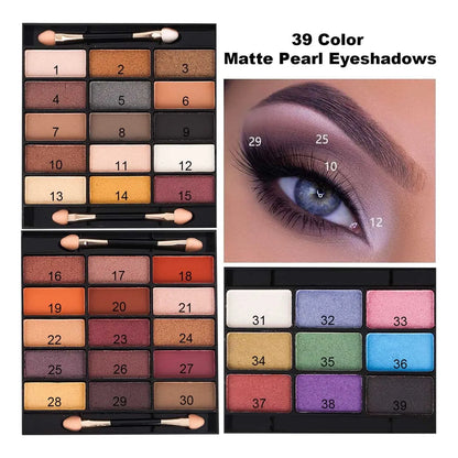 Kit Maquillaje Profesional 58 Colores Sombras Rubores Polvos Y Pinceles