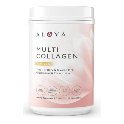 Polvo De Colageno Multiple Hidrolizado Tipo I II III V X Con Msm Y Gc Vainilla