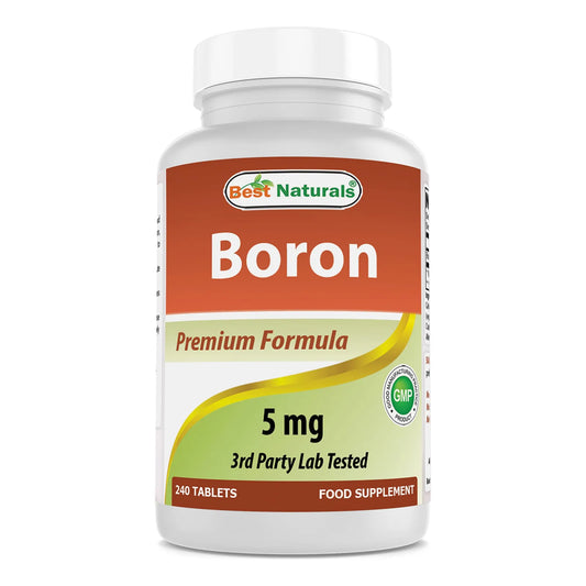 Suplemento De Boro 5 Mg 240 Tabletas Para Huesos Fuertes Y Equilibrio Hormonal