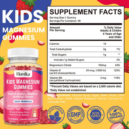 Gomitas De Magnesio Sabor Cítrico Para Niños Apoyo Nervioso Y Sueño Reparador