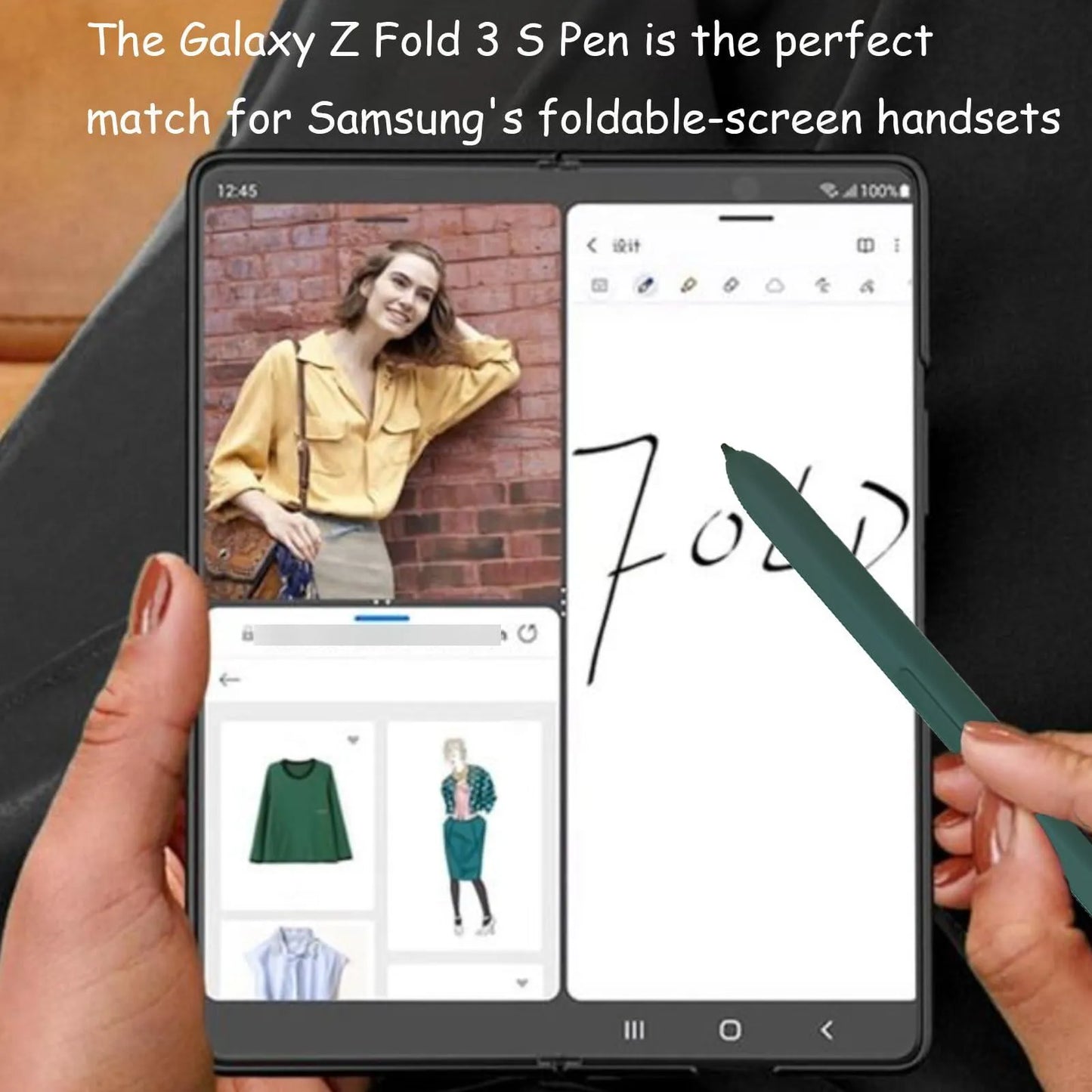 S Pen Fold Edition Verde Para Galaxy Z Fold 3 4 5 Estilo Premium