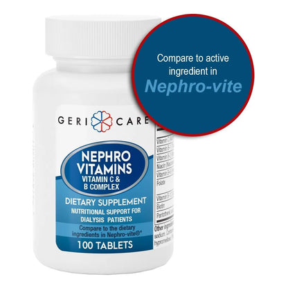 Vitamina C Y Complejo B Tabletas GeriCare Nephro 100 Unidades Salud Renal Y Energía