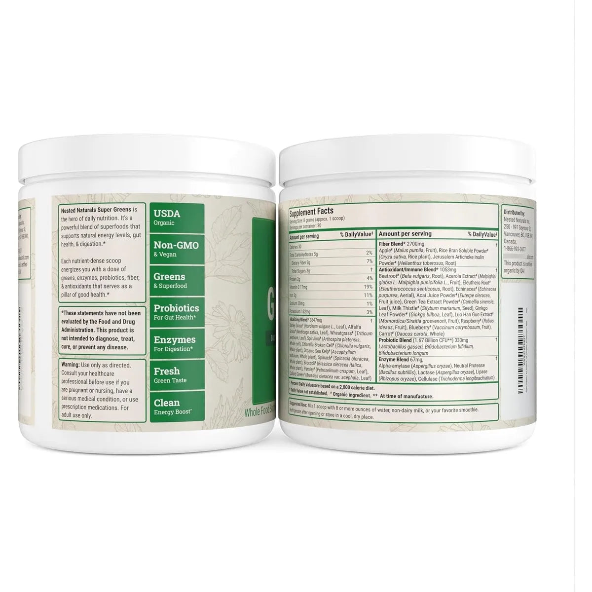 Super Greens Polvo Superfood 20 Ingredientes Organicos Vegano Energia Y Digestión