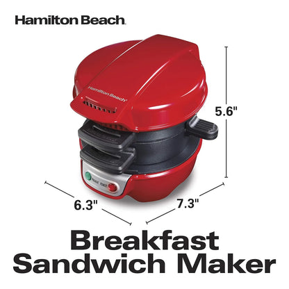 Sandwichera Desayuno Hamilton Beach Rojo Prepara Sándwiches En 5 Minutos