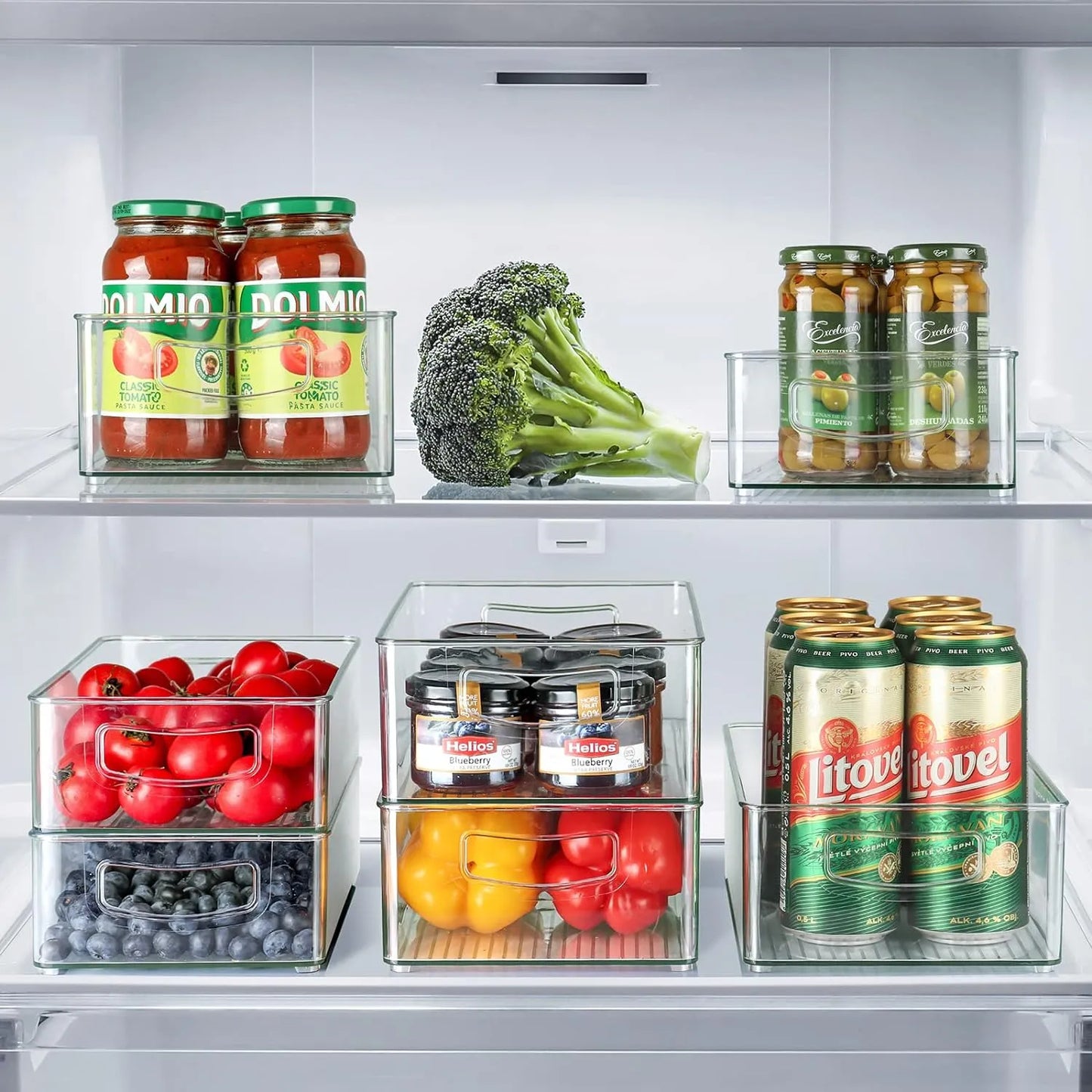 Contenedores Organizadores De Refrigerador Apilables 4 Or 8 Piezas Transparentes