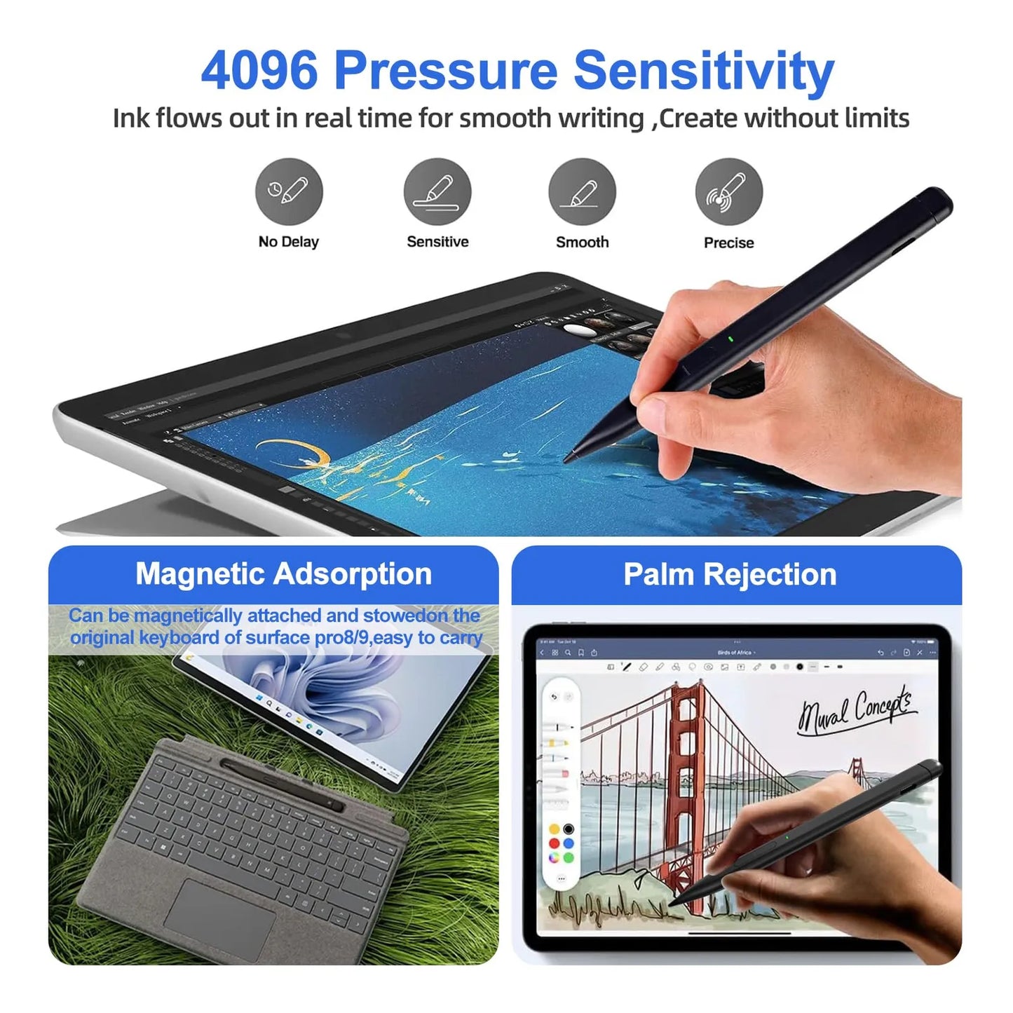 Lápiz Slim Pen 2 Para Microsoft Surface Con 4096 Niveles De Presión Y Diseño Premium