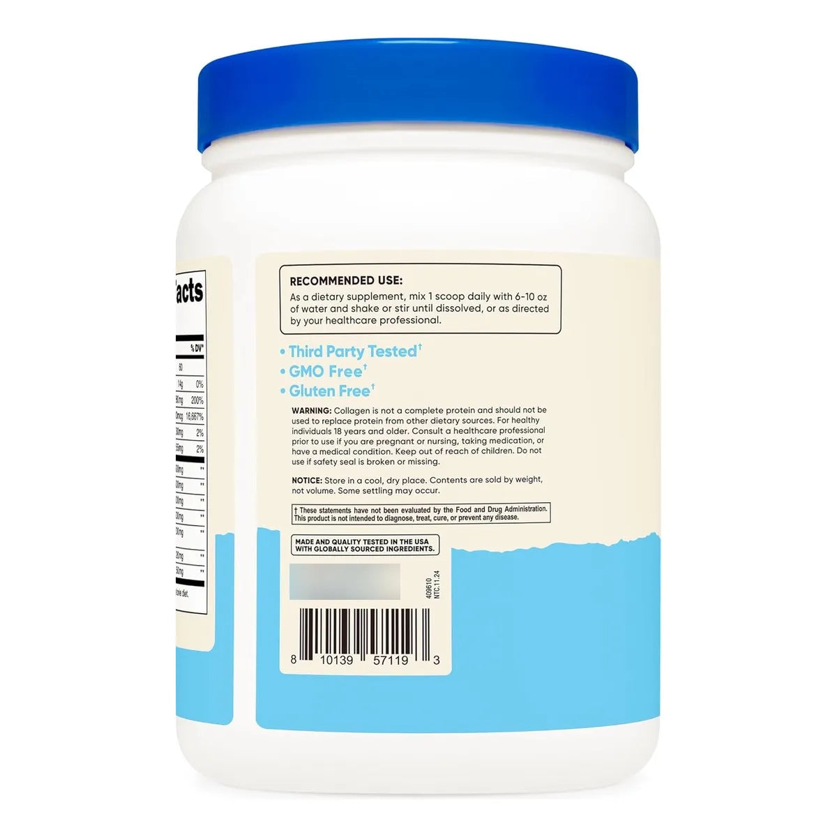 Complejo Proteínas Colágeno Múltiple Sabor Neutro 30 Porciones Nutricost Suplemento Con Biotina Y Ácido Hialurónico