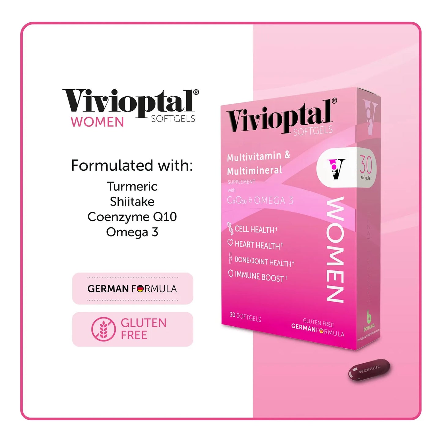 Multivitaminas Mujer 30 Capsulas Coq10 Omega 3 Suplemento Energia Y Belleza