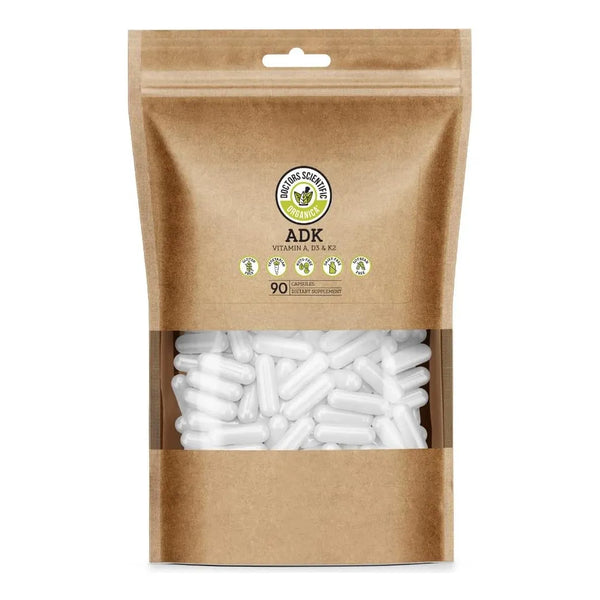 Vitamina ADK 90 Cápsulas Salud Ósea Cardíaca Absorción Calcio Vegano