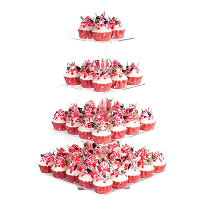 Soporte Acrilico Para Cupcakes 4 Niveles Base Estable Ideal Eventos