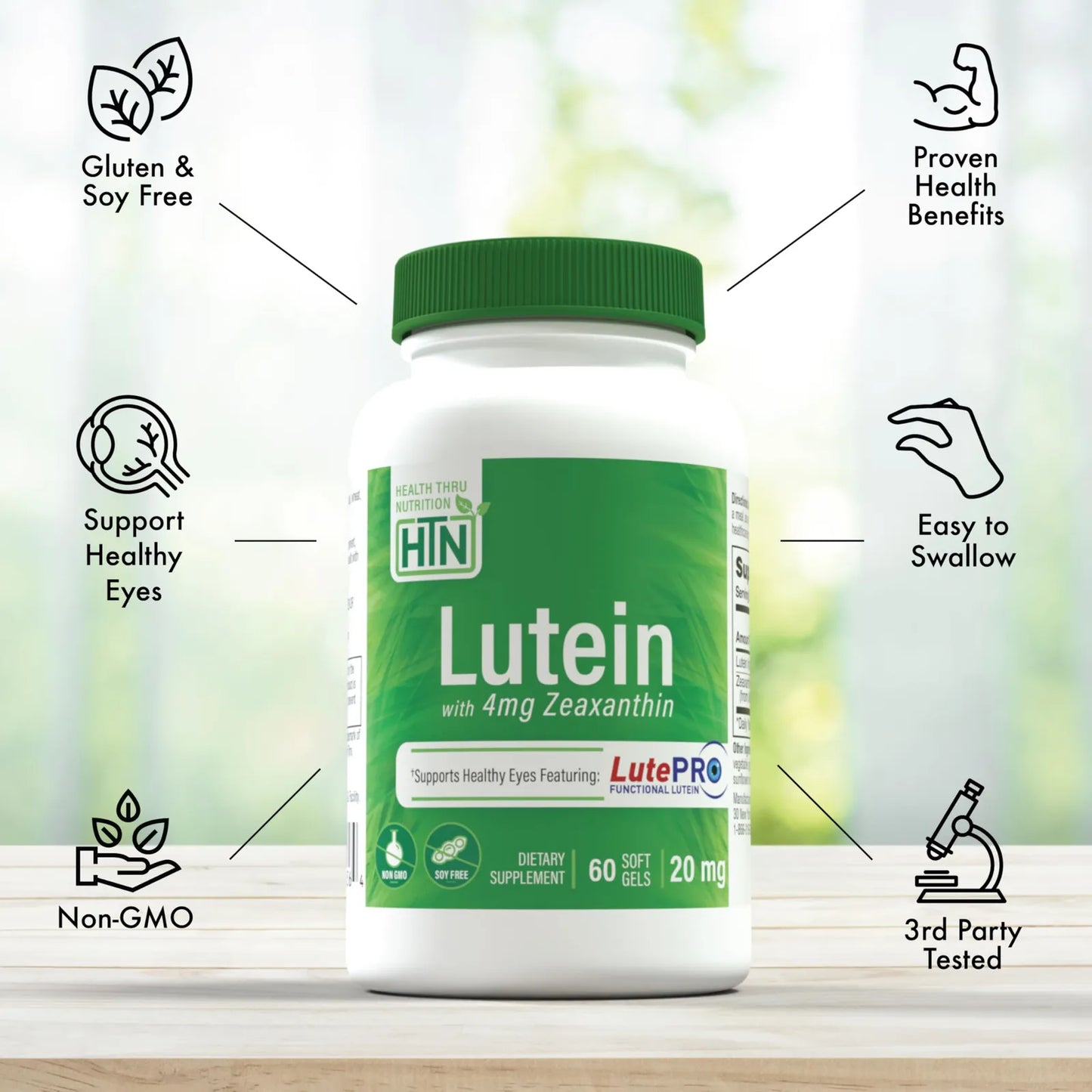 Luteina 20 Mg Con Zeaxantina 4 Mg 60 Capsulas Salud Ocular Piel Y Cerebro