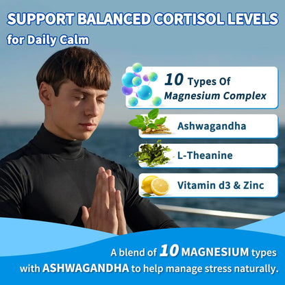 Gomitas De Glicinato De Magnesio Con Ashwagandha 10 Tipos Vitamina D3 Zinc