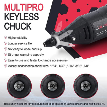 Minitaladro Electrico 140 Accesorios Velocidad Variable GOXAWEE Ideal Para Bricolaje