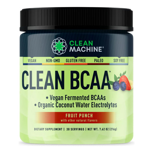 Clean BCAA Suplemento Energético Aminoácidos Veganos Con Agua De Coco 30 Porciones Sabor Ponche