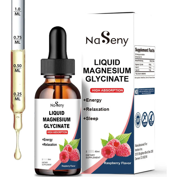 Gotas De Magnesio 400 Mg Con Vitaminas Glicinato Sabor Frambuesa