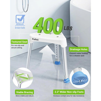 Silla De Ducha Triangular Ajustable 400 Lbs Antideslizante Para Adultos Mayores