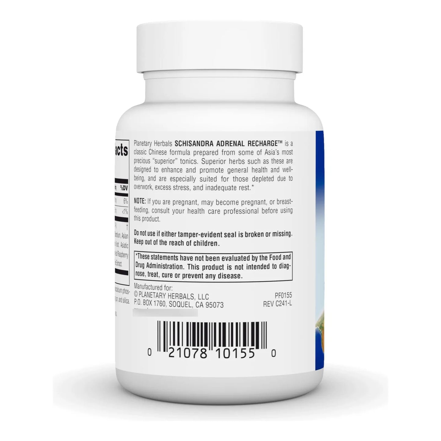 Complejo Suprarrenal Schisandra 710mg Con Rizoma De Ñame Y Poria 60 Tabletas Energía Natural