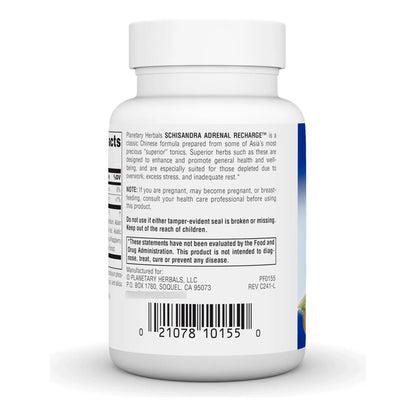 Complejo Suprarrenal Schisandra 710mg Con Rizoma De Ñame Y Poria 60 Tabletas Energía Natural