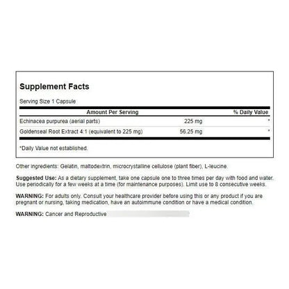 Echinacea Con Raiz De Sello De Oro 250 Capsulas Refuerzo Inmunologico