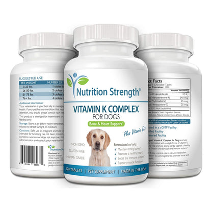 Vitamina K1 K2 Y D3 Para Perros Tabletas Masticables 120 Unidades