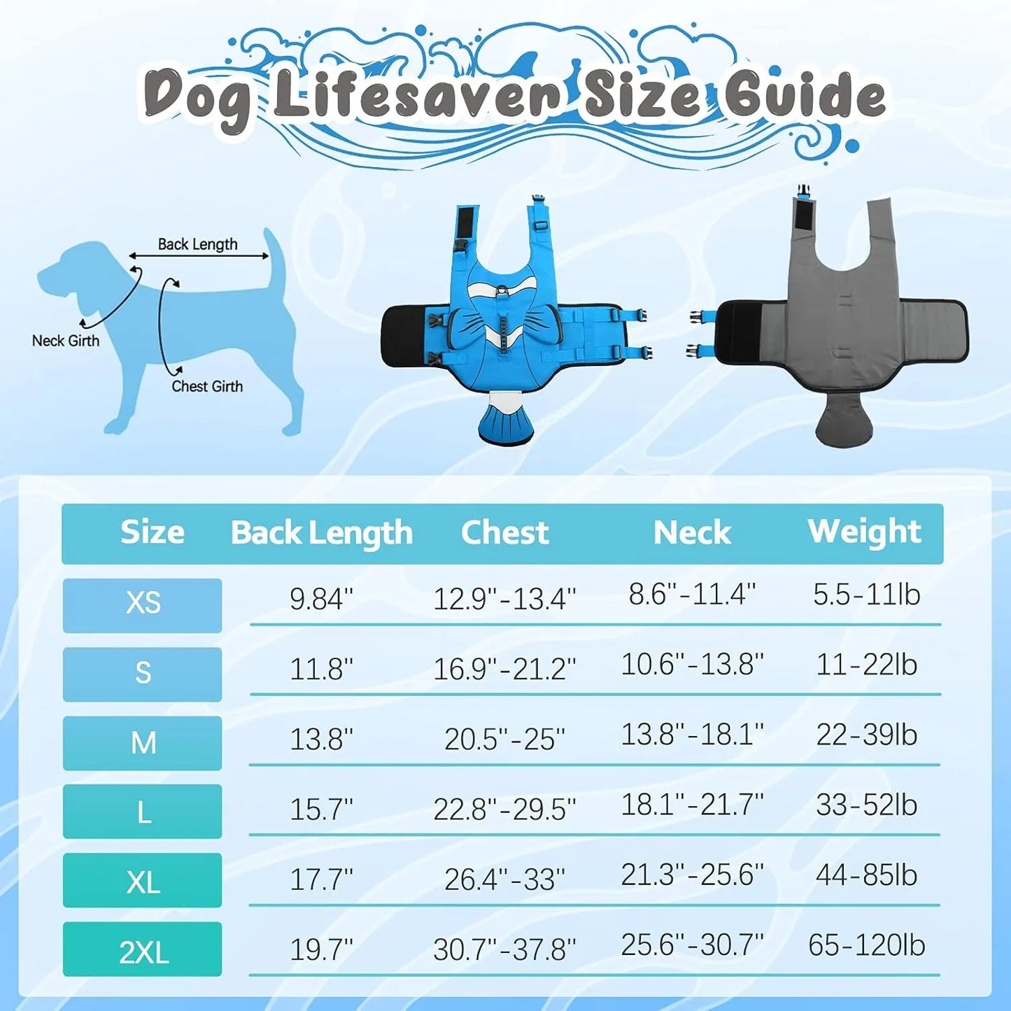 Chaleco Salvavidas Para Perros Ajustable Alta Visibilidad Flotacion Superior