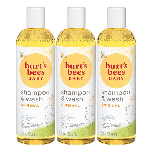 Champú Burt S Bees Bebé Pack X3 Fórmula Natural Sin Lágrimas 350 Ml