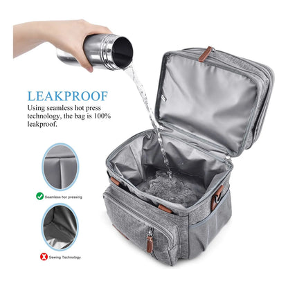 Lonchera Termica Aislamiento Grande Miycoo Gris 15L Impermeable