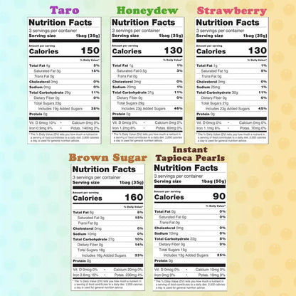 Kit De Té De Burbujas Instantáneo Con Perlas De Tapioca 2 Unidades Sabores Premium