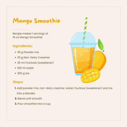 Té Burbujeante En Polvo 1 Kg Sabor Mango Mezcla 3 En 1 Ideal Para Bebidas Y Postres