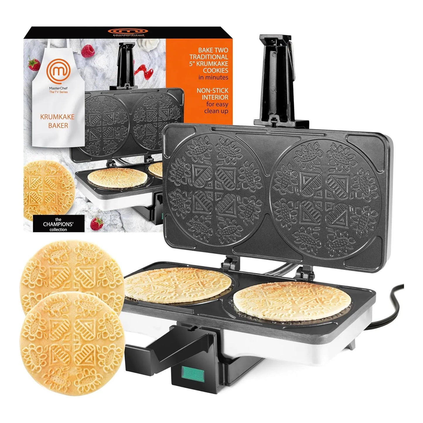 Masterchef Krumkake Baker Horno Electrico Para Galletas Caseras Tipo Pizzelle