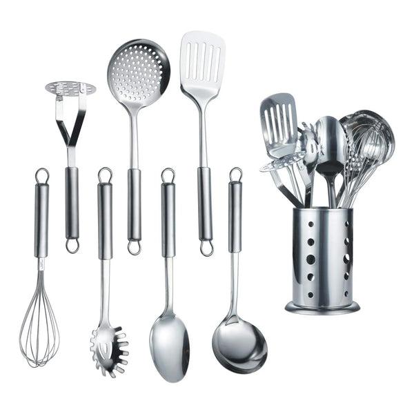 Juego De Utensilios De Cocina Berglander 8 Piezas Acero Inoxidable Con Soporte