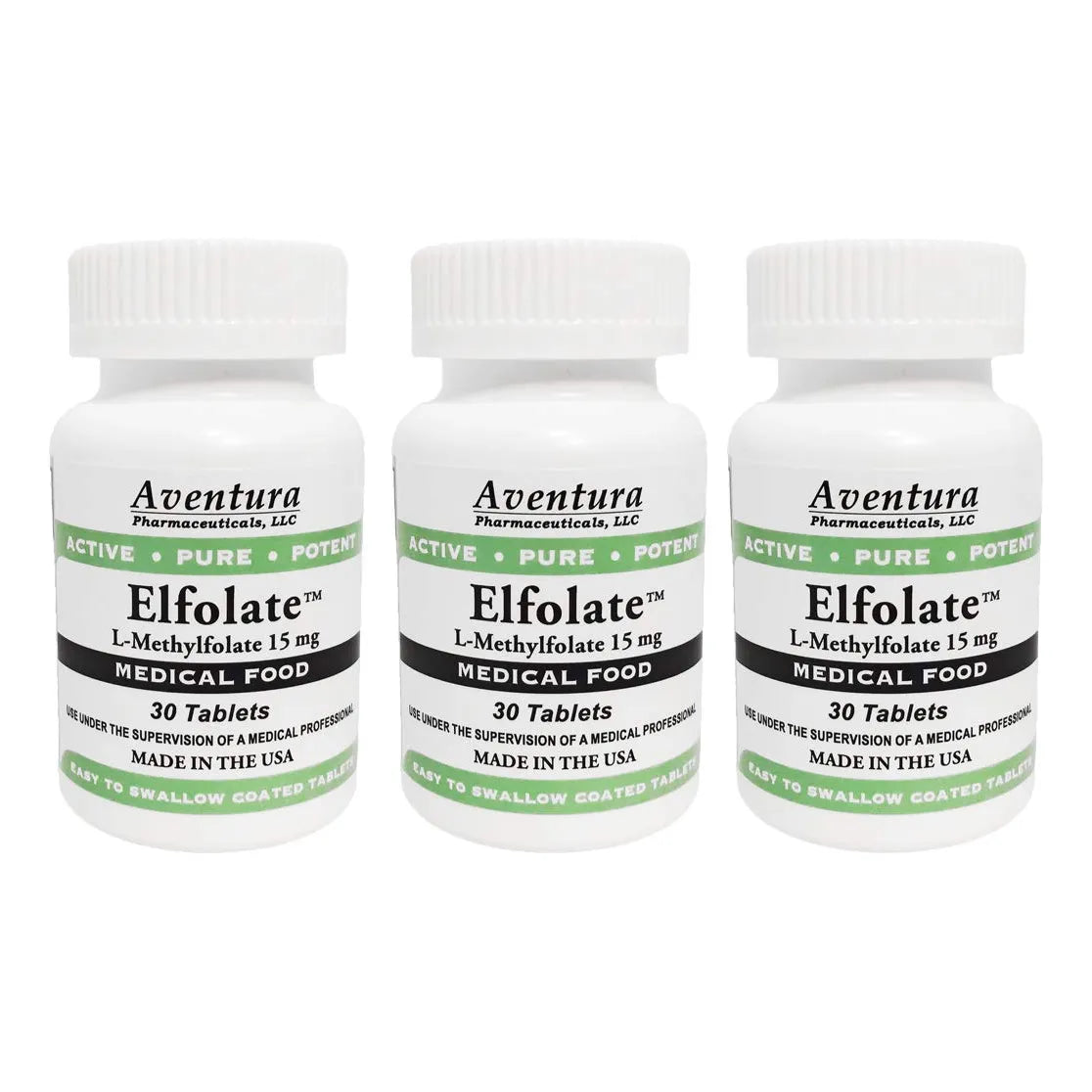 Paquete De 3 L-Metilfolato 15mg 30 Tabletas Suplemento Alimenticio Activo Y Puro