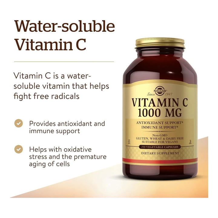 Solgar Vitamina C 1000 Mg, 250 Capsulas Vegetales - Antioxid - Imagen 8