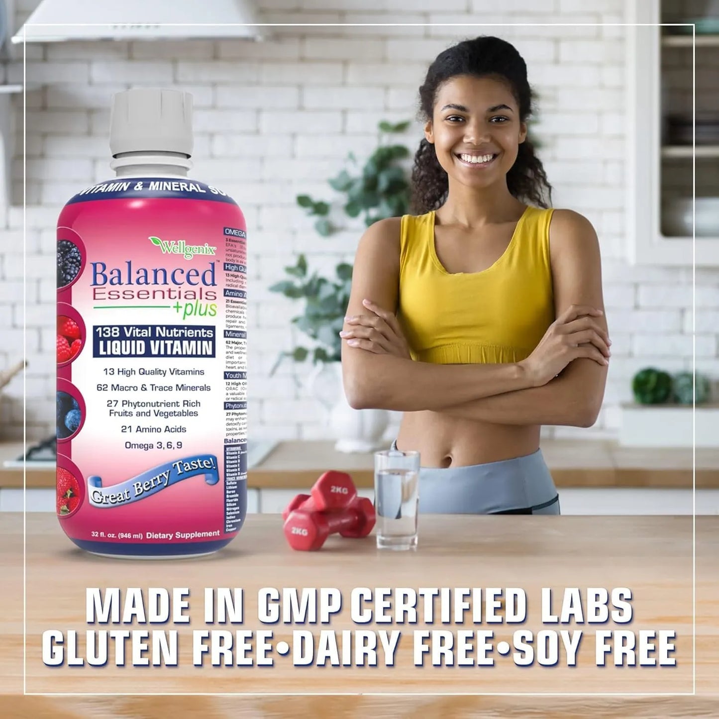 Multivitaminico Liquido Balanced Essentials 946ml Sabor Very Berry Suplemento Nutricional