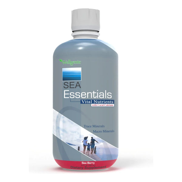 Vitamina Liquida De Calcio Coral Alta Absorción Multivitaminico Sabor Bayas De Mar 32 Oz