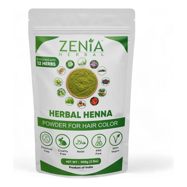 Tinte Natural De Henna En Polvo Para Cabello Con Mas De 10 Hierbas 2 Libras