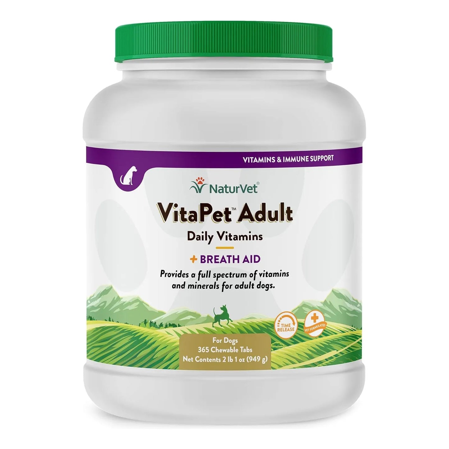 Tabletas Para Mejorar Aliento Perros Adultos NaturVet Vita Pet Plus Liberacion Prolongada 365 Ct