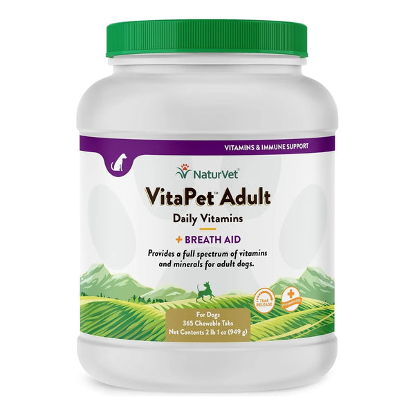 Tabletas Para Mejorar Aliento Perros Adultos NaturVet Vita Pet Plus Liberacion Prolongada 365 Ct