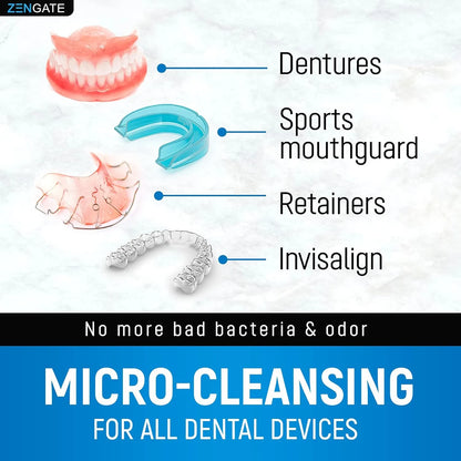 Tabletas Limpiadoras Dentaduras Zengate 120 Unidades Elimina Placa Y Mal Olor