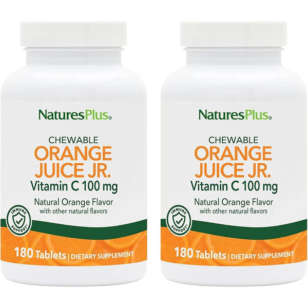 Jugo De Naranja Masticable Paquete Doble 180 Tabletas 100 Mg Vitamina C