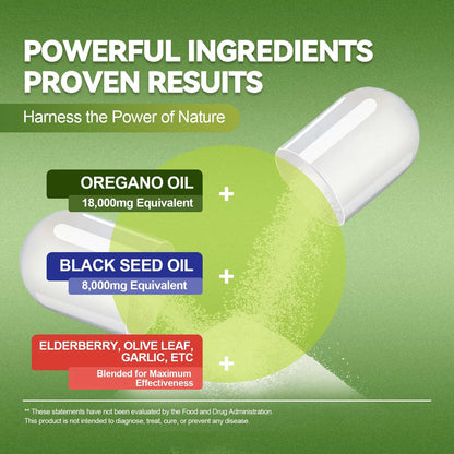 Aceite De Orégano Con Semilla Negra Cápsulas Refuerzo Inmunológico Natural