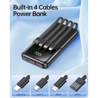 Power Bank Ronegn 20000mah Carga Rápida Con Cables Negro - Imagen 2