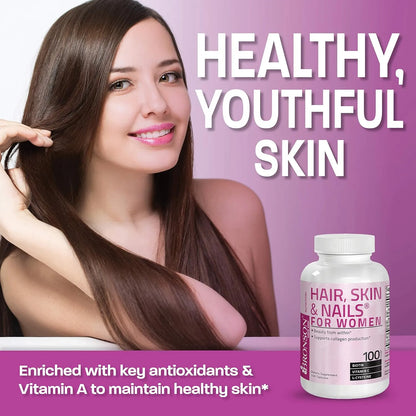 Suplemento Vitamínico Biotina Cabello Piel Uñas Bronson 100 Cápsulas Potencia Superior