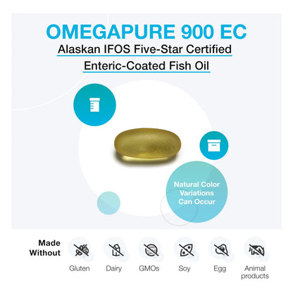 OmegaPure 900 EC Aceite De Pescado Omega 3 Certificado IFOS 120 Capsulas