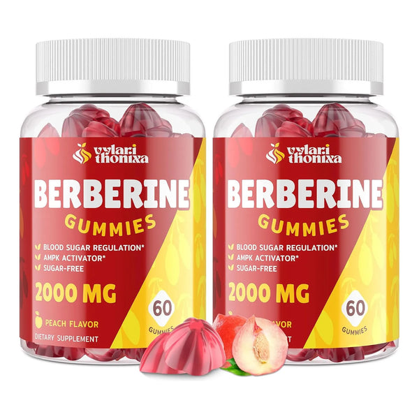 Gomitas Berberina 2000 Mg Canela Cúrcuma Magnesio Cromo Veganas Sin Azúcar
