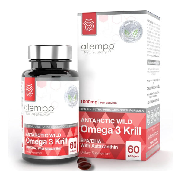 Aceite De Krill Antártico 1000 Mg Con Omega 3 EPA DHA Y Astaxantina 60 Cápsulas