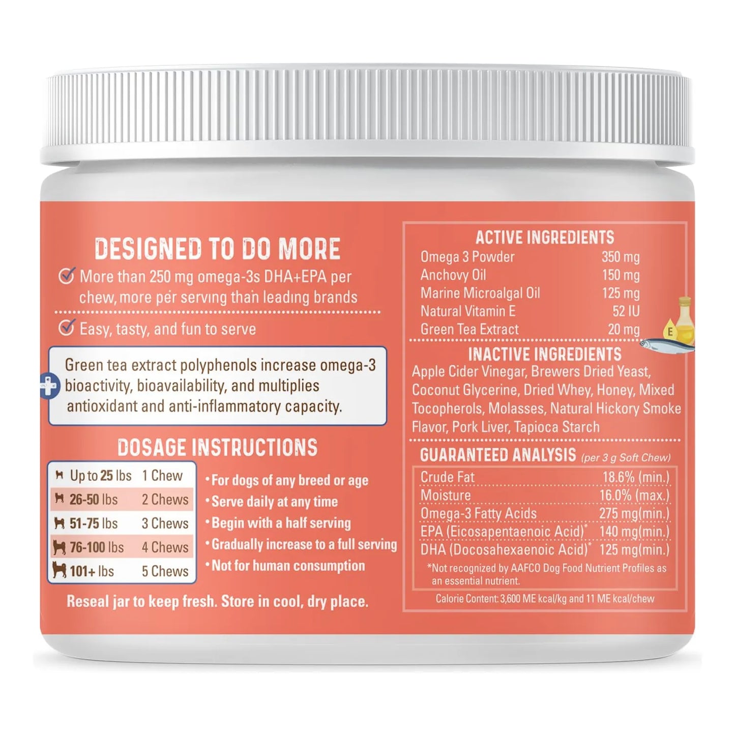 Masticables Omega 3 DHA EPA Para Perros Piel y Pelaje Saludable