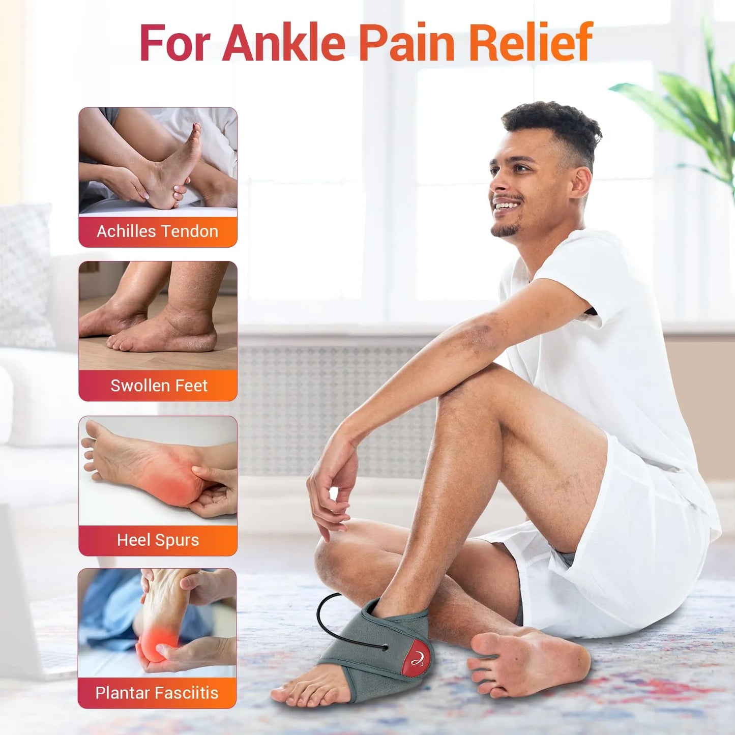Almohadilla Termica Portatil USB Para Tobillo Y Pies Con 3 Niveles De Calor Alivio Dolor Tendinitis