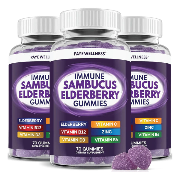 Gomitas De Saúco Con Zinc Vitamina C D3 B6 B12 Apoyo Inmunológico 210 Unidades