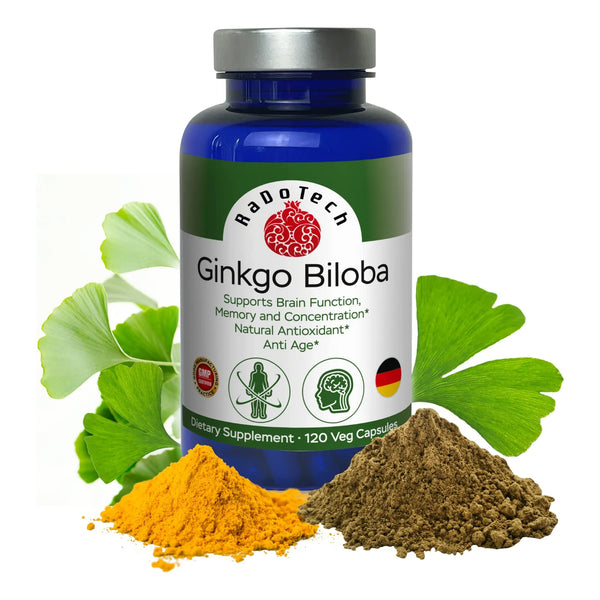 Ginkgo Biloba 120 Cápsulas Suplemento Memoria Concentración Antioxidantes